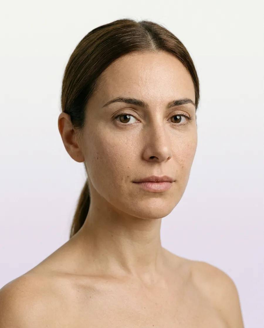Retrato con los puntos y mediciones del análisis